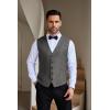 imageCOOFANDY Men Casual Suit Vest Formal Dress Vest Slim Fit Waistcoat Business WeddingLine Grey