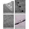 imageCOOFANDY Men Casual Suit Vest Formal Dress Vest Slim Fit Waistcoat Business WeddingPlaid Blazer Dark Gray