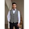imageCOOFANDY Men Casual Suit Vest Formal Dress Vest Slim Fit Waistcoat Business WeddingPlaid Blazer Dark Gray