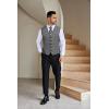 imageCOOFANDY Men Casual Suit Vest Formal Dress Vest Slim Fit Waistcoat Business WeddingPlaid Blazer Dark Gray