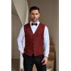 imageCOOFANDY Men Casual Suit Vest Formal Dress Vest Slim Fit Waistcoat Business WeddingRed