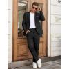 imageCOOFANDY Men Suits Classic Fit 2 Piece Suit Set One Button Casual Blazer Wedding Bussiness Suit SeparatesBlack