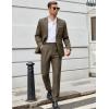 imageCOOFANDY Men Suits Classic Fit 2 Piece Suit Set One Button Casual Blazer Wedding Bussiness Suit SeparatesBrown
