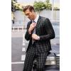 imageCOOFANDY Mens 2 Piece Suits Classic Fit 2 Button Dress Suits Tuxedo Jacket Blazer for Wedding Business Dinner PromBlack  Plaid 