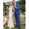 imageCOOFANDY Mens 2 Piece Suits Classic Fit 2 Button Dress Suits Tuxedo Jacket Blazer for Wedding Business Dinner PromBlue