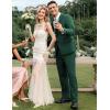 imageCOOFANDY Mens 2 Piece Suits Classic Fit 2 Button Dress Suits Tuxedo Jacket Blazer for Wedding Business Dinner PromDark Green
