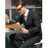 imageCOOFANDY Mens 2 Piece Suits Classic Fit 2 Button Dress Suits Tuxedo Jacket Blazer for Wedding Business Dinner PromDark Grey One