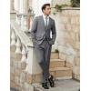 imageCOOFANDY Mens 2 Piece Suits Classic Fit 2 Button Dress Suits Tuxedo Jacket Blazer for Wedding Business Dinner PromGrey