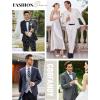imageCOOFANDY Mens 2 Piece Suits Classic Fit 2 Button Dress Suits Tuxedo Jacket Blazer for Wedding Business Dinner PromGrey