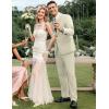 imageCOOFANDY Mens 2 Piece Suits Classic Fit 2 Button Dress Suits Tuxedo Jacket Blazer for Wedding Business Dinner PromKhaki
