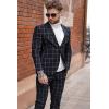 imageCOOFANDY Mens 2 Piece Suits Classic Fit 2 Button Dress Suits Tuxedo Jacket Blazer for Wedding Business Dinner PromNavy Blue  Plaid 