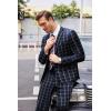 imageCOOFANDY Mens 2 Piece Suits Classic Fit 2 Button Dress Suits Tuxedo Jacket Blazer for Wedding Business Dinner PromNavy Blue  Plaid 