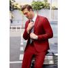 imageCOOFANDY Mens 2 Piece Suits Classic Fit 2 Button Dress Suits Tuxedo Jacket Blazer for Wedding Business Dinner PromRed