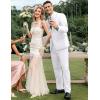 imageCOOFANDY Mens 2 Piece Suits Classic Fit 2 Button Dress Suits Tuxedo Jacket Blazer for Wedding Business Dinner PromWhite