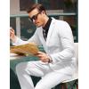 imageCOOFANDY Mens 2 Piece Suits Classic Fit 2 Button Dress Suits Tuxedo Jacket Blazer for Wedding Business Dinner PromWhite