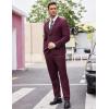 imageCOOFANDY Mens 2 Piece Suits Classic Fit 2 Button Dress Suits Tuxedo Jacket Blazer for Wedding Business Dinner PromWine Red