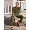 imageCOOFANDY Mens 2 Pieces Cotton Linen Set Long Sleeve Henley Shirts Casual Beach Pants With Pockets Summer Yoga OutfitsArmy Green