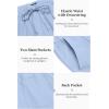imageCOOFANDY Mens 2 Pieces Cotton Linen Set Long Sleeve Henley Shirts Casual Beach Pants With Pockets Summer Yoga OutfitsBlue