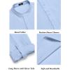 imageCOOFANDY Mens 2 Pieces Cotton Linen Set Long Sleeve Henley Shirts Casual Beach Pants With Pockets Summer Yoga OutfitsBlue