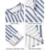 imageCOOFANDY Mens 2 Pieces Cotton Linen Set Long Sleeve Henley Shirts Casual Beach Pants With Pockets Summer Yoga OutfitsBlue Striped