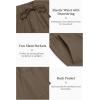 imageCOOFANDY Mens 2 Pieces Cotton Linen Set Long Sleeve Henley Shirts Casual Beach Pants With Pockets Summer Yoga OutfitsBrown