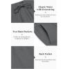 imageCOOFANDY Mens 2 Pieces Cotton Linen Set Long Sleeve Henley Shirts Casual Beach Pants With Pockets Summer Yoga OutfitsDark Grey