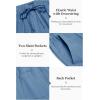 imageCOOFANDY Mens 2 Pieces Cotton Linen Set Long Sleeve Henley Shirts Casual Beach Pants With Pockets Summer Yoga OutfitsDenim Blue