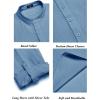 imageCOOFANDY Mens 2 Pieces Cotton Linen Set Long Sleeve Henley Shirts Casual Beach Pants With Pockets Summer Yoga OutfitsDenim Blue