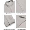 imageCOOFANDY Mens 2 Pieces Cotton Linen Set Long Sleeve Henley Shirts Casual Beach Pants With Pockets Summer Yoga OutfitsGrey