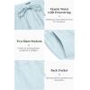 imageCOOFANDY Mens 2 Pieces Cotton Linen Set Long Sleeve Henley Shirts Casual Beach Pants With Pockets Summer Yoga OutfitsLight Blue