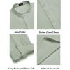 imageCOOFANDY Mens 2 Pieces Cotton Linen Set Long Sleeve Henley Shirts Casual Beach Pants With Pockets Summer Yoga OutfitsLight Green