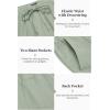 imageCOOFANDY Mens 2 Pieces Cotton Linen Set Long Sleeve Henley Shirts Casual Beach Pants With Pockets Summer Yoga OutfitsLight Green