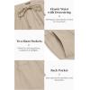 imageCOOFANDY Mens 2 Pieces Cotton Linen Set Long Sleeve Henley Shirts Casual Beach Pants With Pockets Summer Yoga OutfitsLight Khaki