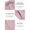 imageCOOFANDY Mens 2 Pieces Cotton Linen Set Long Sleeve Henley Shirts Casual Beach Pants With Pockets Summer Yoga OutfitsMisty Rose