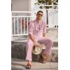 imageCOOFANDY Mens 2 Pieces Cotton Linen Set Long Sleeve Henley Shirts Casual Beach Pants With Pockets Summer Yoga OutfitsMisty Rose