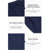 imageCOOFANDY Mens 2 Pieces Cotton Linen Set Long Sleeve Henley Shirts Casual Beach Pants With Pockets Summer Yoga OutfitsNavy Blue