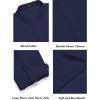 imageCOOFANDY Mens 2 Pieces Cotton Linen Set Long Sleeve Henley Shirts Casual Beach Pants With Pockets Summer Yoga OutfitsNavy Blue