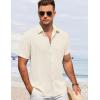 imageCOOFANDY Mens Button Down Shirt Short Sleeve Casual Shirts for Summer Beach Vacation ShirtsBeige