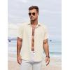 imageCOOFANDY Mens Button Down Shirt Short Sleeve Casual Shirts for Summer Beach Vacation ShirtsBeige