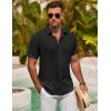 imageCOOFANDY Mens Button Down Shirt Short Sleeve Casual Shirts for Summer Beach Vacation ShirtsBlack