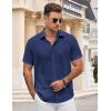 imageCOOFANDY Mens Button Down Shirt Short Sleeve Casual Shirts for Summer Beach Vacation ShirtsBlue Violet