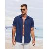 imageCOOFANDY Mens Button Down Shirt Short Sleeve Casual Shirts for Summer Beach Vacation ShirtsBlue Violet