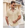 imageCOOFANDY Mens Button Down Shirt Short Sleeve Casual Shirts for Summer Beach Vacation ShirtsLight Coffee