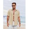 imageCOOFANDY Mens Button Down Shirt Short Sleeve Casual Shirts for Summer Beach Vacation ShirtsLight Coffee