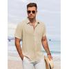 imageCOOFANDY Mens Button Down Shirt Short Sleeve Casual Shirts for Summer Beach Vacation ShirtsLight Coffee