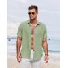 imageCOOFANDY Mens Button Down Shirt Short Sleeve Casual Shirts for Summer Beach Vacation ShirtsLight Green