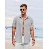imageCOOFANDY Mens Button Down Shirt Short Sleeve Casual Shirts for Summer Beach Vacation ShirtsLight Grey