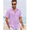 imageCOOFANDY Mens Button Down Shirt Short Sleeve Casual Shirts for Summer Beach Vacation ShirtsLight Purple