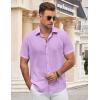 imageCOOFANDY Mens Button Down Shirt Short Sleeve Casual Shirts for Summer Beach Vacation ShirtsLight Purple