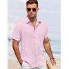 imageCOOFANDY Mens Button Down Shirt Short Sleeve Casual Shirts for Summer Beach Vacation ShirtsPink